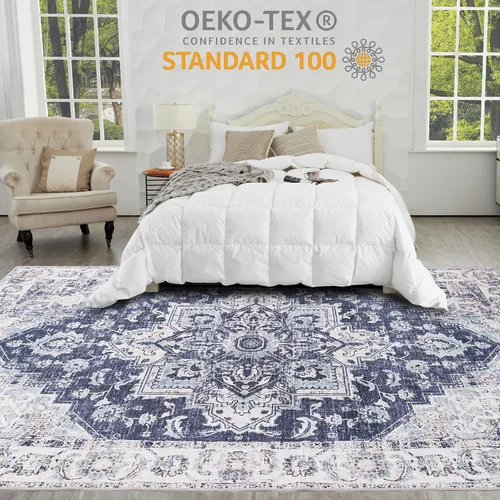 Miniatura 423 de Syalife 4x6 Alfombra Lavable para Área, Ultra Suave Antideslizante, Pila Baja, Alfombra Vintage Resistente a Manchas para Sala de Estar, Alfombra