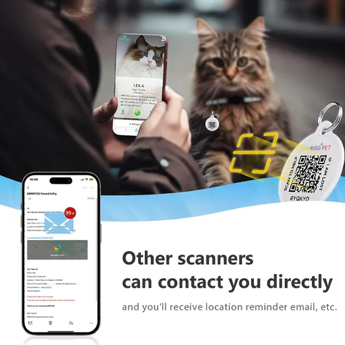 Miniatura 4 de Collar de Gato con Liberación de Seguridad con Etiqueta de Nombre de Código QR, Collares Reflectantes para Gatitos con Cascabel, Etiqueta