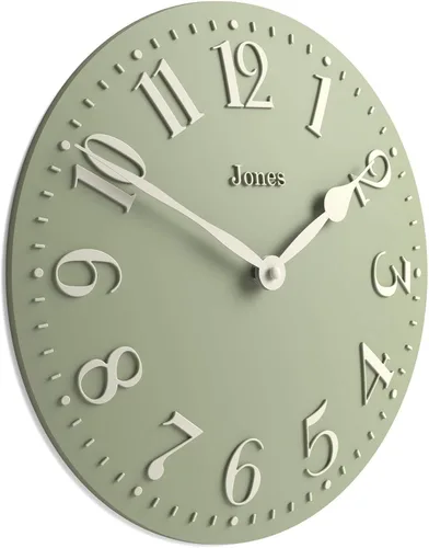 Miniatura 7 de JONES CLOCKS® Betty - Reloj de pared Reloj convexo clásico 12 pulgadas Gris ventisca Elegancia elegante perfecto para la cocina, sala