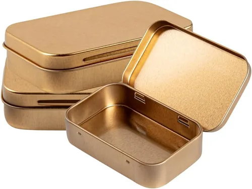 Miniatura 15 de Restaurantware RW Base - Recipientes rectangulares de lata de 4.5 onzas, 100 cajas de lata duraderas con tapas, tapas transparentes para ventana