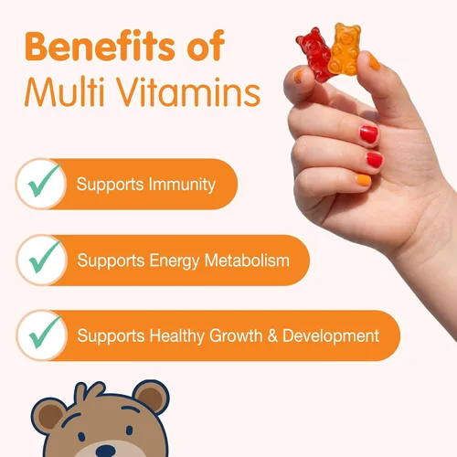 Miniatura 2 de DR. MORITZ Gomitas multivitamínicas para niños, con vitaminas para niños A, C, D, E, B6, B12, zinc y más, apoyo diario completo, multivitaminas