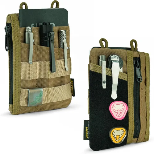VIPERADE VE16 Bolsa EDC, Organizador EDC para Hombres - Organizador de Bolsillo Bolsa Multiherramienta Billetera para Equipos EDC Beige Bronceado