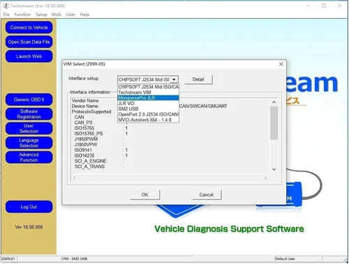 Miniatura 5 de Mini VCI J2534 Cable Toyota TIS V18.00.008 OBD2 Cable Connector Scanner Adapter Car Diagnostic Tool Cable Compatible with TIS Techstream Programming