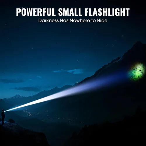 Miniatura 2 de Linternas tácticas recargables, linterna LED USB-C mini pequeña de alto lúmen, linterna EDC compacta, 4 modos y función de memoria, luces