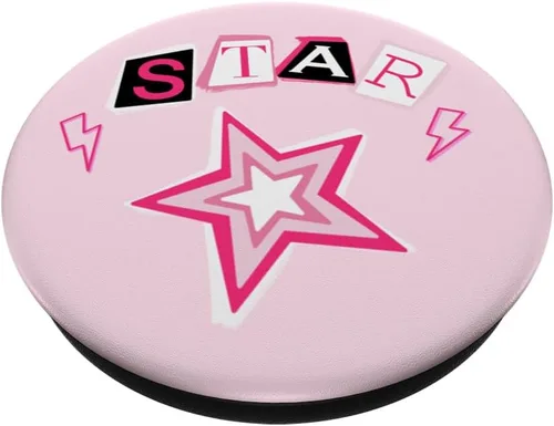 Miniatura 2 de Cyber Y2K Star Pink Mcbling - Decoración de habitación de los años 2000, PopSockets estándar PopGrip