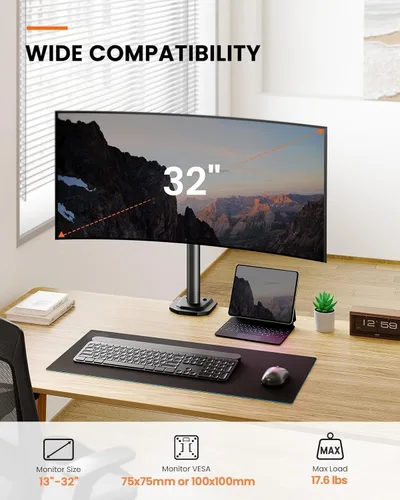 Miniatura 2 de Ergear Soporte de monitor para la mayoría de pantallas de computadora de 13 a 32 pulgadas de hasta 17.6 libras, elevador de monitor LED LCD
