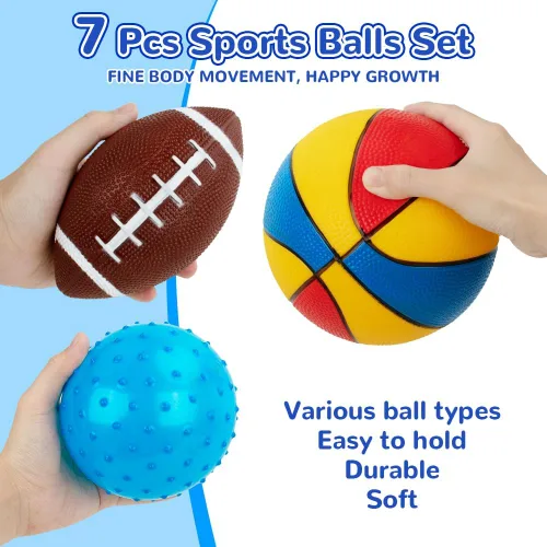 Miniatura 3 de Pelotas para niños pequeños de 1-3 años, juguetes deportivos para niños pequeños, juego de 7 pelotas deportivas de espuma suave para niños - pelota