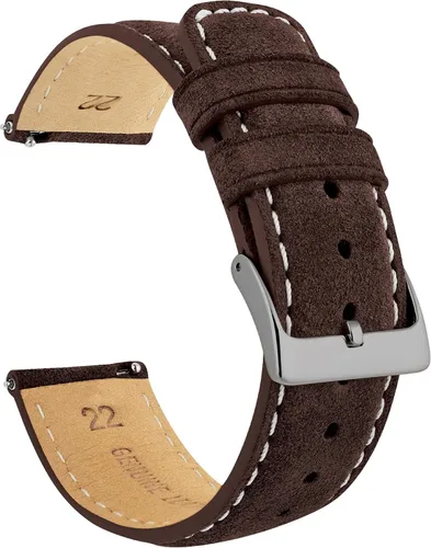 BARTON - Correas de reloj de piel de gamuza liberación rápida Elige el color y el tamaño de la correa 0.709 in, 0.748 in, 0.787 in, 0.827 in,