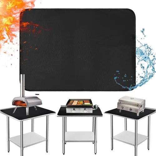Miniatura 13 de Alfombrillas de parrilla ignífugas de 15 x 18 pulgadas para parrilla de mesa al aire libre para proteger tu mesa de parrilla, tapete de mesa