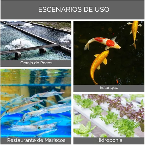 Miniatura 7 de Bomba de Aire para Acuario AquaMiracle con Carcasa de Aluminio, Bomba de Burbujas para Tanque de Peces de 600/1000/1200/1750GPH Aireador de Estanque