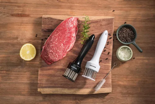 Miniatura 5 de Herramienta ablandadora de carne (paquete de 2) Aguja de acero inoxidable ultra afilada de 24 cuchillas para ablandar carne de res, pollo, ternera