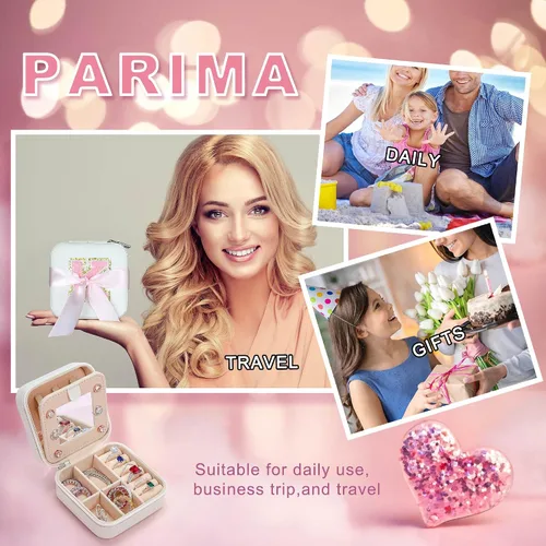 Miniatura 7 de Parima Joyero pequeño para niñas, joyero con inicial de viaje para niñas Caja organizadora de joyas pequeña Joyero de viaje organizador de joyero
