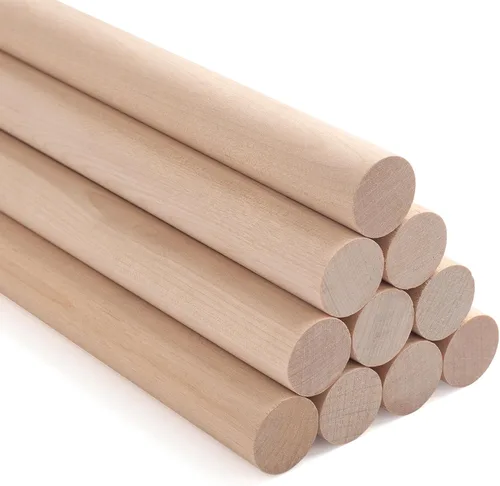 Miniatura 12 de ONUPGO 15 varillas de madera dura de 1/2 x 15 pulgadas, palos de madera redonda natural sin terminar, superficie lisa recta sin rebabas