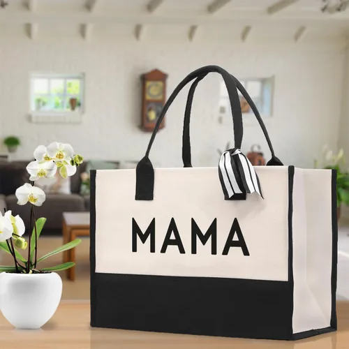Miniatura 5 de VANESSA ROSELLA Bolsa de lona de algodón Nueva mamá regalo mejor mamá nunca bolsa perro mamá tote compras