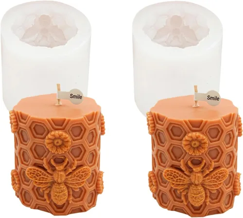 Miniatura 21 de Molde de silicona para vela de abeja en relieve, aroma de nido de abeja, jabón, yeso, herramientas de resina, colmena 3D, perfumada, manualidades