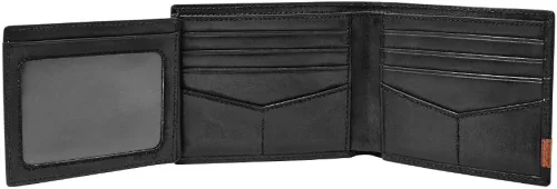 Miniatura 3 de Fossil Billetera plegable de cuero Quinn para hombre