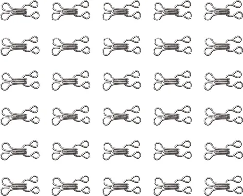 Miniatura 7 de SOWAKA 30 pares de ganchos de costura y cierres de ojos pequeños de metal de 0.7 in para sujetadores de ropa, pantalones, faldas, pantalones