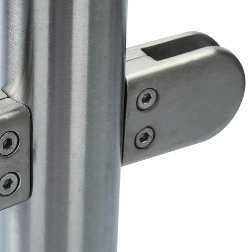 Miniatura 3 de DHBREK Poste de barandilla de vidrio de acero inoxidable con abrazadera de vidrio para paneles de vidrio, soportes de montaje, poste de barandilla