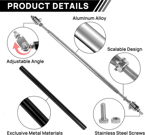 Miniatura 3 de Varillas de soporte divisoras, varillas de puntal divisor universal de 7.87 pulgadas, barra de puntal de labio frontal ajustable, 2 piezas, difusor