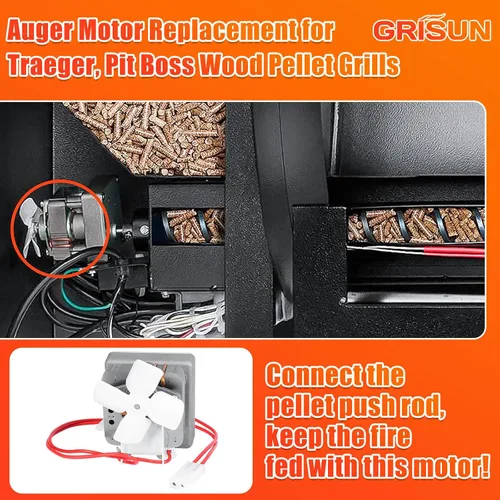 Miniatura 5 de Repuesto de motor de barrena de 2.0 RPM mejorado para parrillas de pellets Pit Boss, compatible con Traeger & Camp Chef, piezas de repuesto de motor