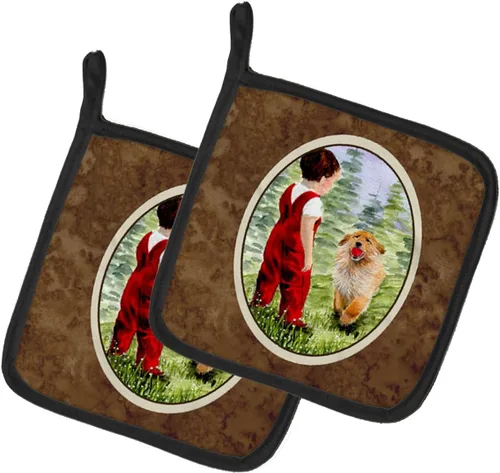 Miniatura 281 de Caroline's Treasures SS8617PTHD - Juego de soportes para ollas de cocina resistentes al calor, almohadillas calientes para horno para cocinar, Husky