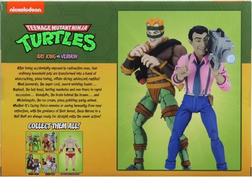 Miniatura 3 de Teenage Mutant Ninja Turtles Cartoon Series - Figura de acción de 7 pulgadas, paquete de 2 unidades, exclusivo - Rat King & Vernon