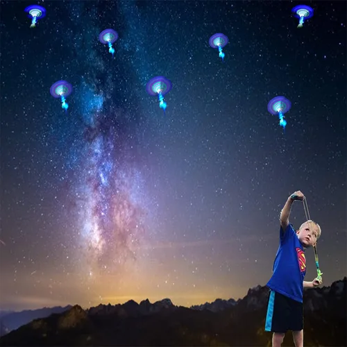 Miniatura 4 de Increíbles juguetes voladores LED para niños pequeños – 12 piezas de juguete de helicóptero LED con luz – Aviones de flecha que brillan