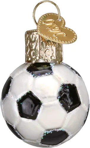 Miniatura 4 de Old World Christmas Gumdrops - Mini bola de fútbol soplada de cristal para árbol de Navidad, decoración navideña hecha a mano, colección deportiva