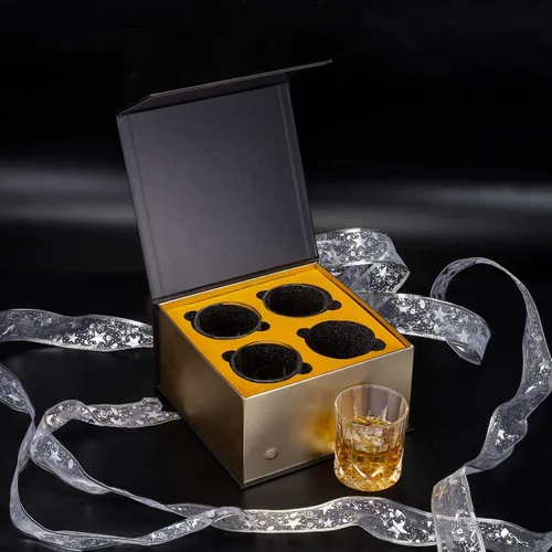 Miniatura 9 de KANARS Juego de 4 vasos de whisky estilo antiguo con caja de lujo - 10 oz. Utensilio de bar con base pesada para whisky escocés, bourbon, licor