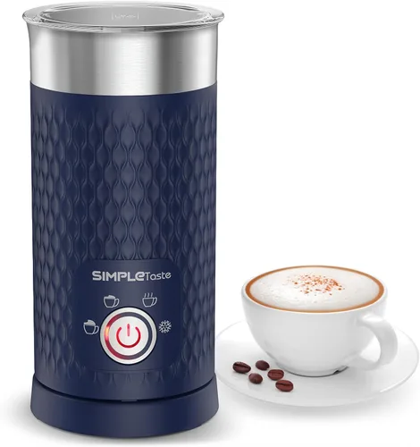 SIMPLETASTE Espumador de leche, vaporizador de leche eléctrico 4 en 1, máquina automática de espuma caliente y fría y calentador de leche para café