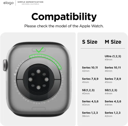 Miniatura 4 de elago Correa compatible con Apple Watch Band Ultra3/Ultra2/Ultra/SE3/SE2/SE1/11/10/9/8/7/6/5/4/3/2/1 compatible con iWatch de 1.496 in 1.575 in
