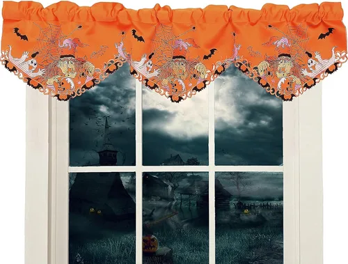 Miniatura 18 de Cenefa de Cortina Bordada con Trébol Irlandés A 58 × L 14 Pulgadas, Decoraciones de Ventana de Cocina para el Día de San Patricio o Primavera