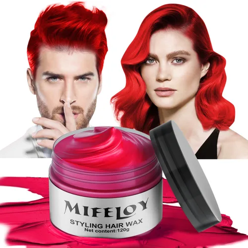 Miniatura 9 de Cera temporal negra para el cabello, tinte en crema para peinado natural instantáneo, pomadas lavables para hombres, niñas, mujeres, jóvenes, barro