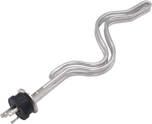 DERNORD Calentador de agua de inmersión de acero inoxidable con elemento calefactor de ondulación de triple abrazadera de 240 V 5500 W con enchufe