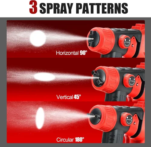 Miniatura 8 de Pulverizador de pintura inalámbrico para batería de 20V de Craftsman, pistola de pintura manual con 3 patrones de pulverización y 4 boquillas, ideal