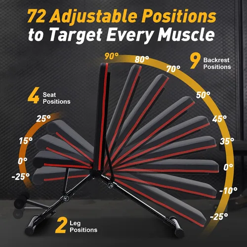 Miniatura 6 de Banco de pesas ajustable para gimnasio en casa, equipo de entrenamiento plegable para entrenamiento de fuerza de cuerpo completo, banco