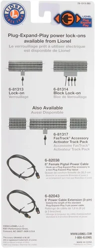 Miniatura 10 de Lionel FasTrack - Paquete de pistas activador de accesorios, accesorio de tren modelo de calibre O, secciones aisladas y aisladas con bloqueo