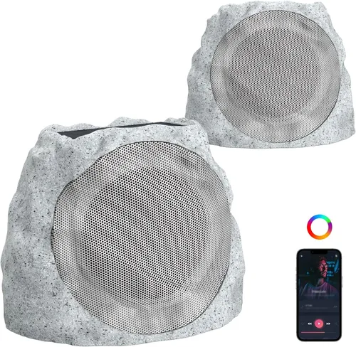 Altavoces para exteriores Bluetooth impermeables para patio, conexión TWS para exteriores, altavoces Bluetooth inalámbricos, alimentados por energía