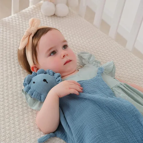 Miniatura 6 de Manta Lovey Insular para Niños y Niñas, Manta de Seguridad de Muselina de Algodón Orgánico para Bebés, Toalla Suavizante y Transpirable Lovie