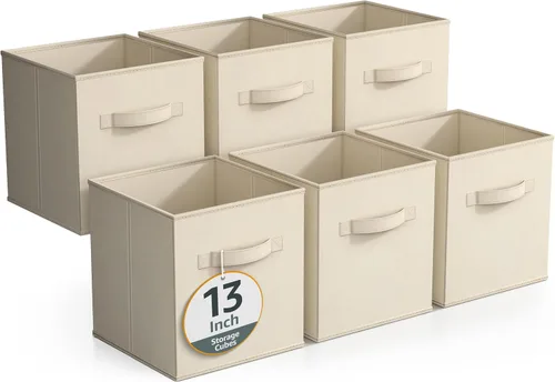 Miniatura 43 de Sorbus - Contenedores de almacenamiento de 11 pulgadas, cestas plegables de tela para organizar despensa, armario, estante, caja de juguetes, cubo