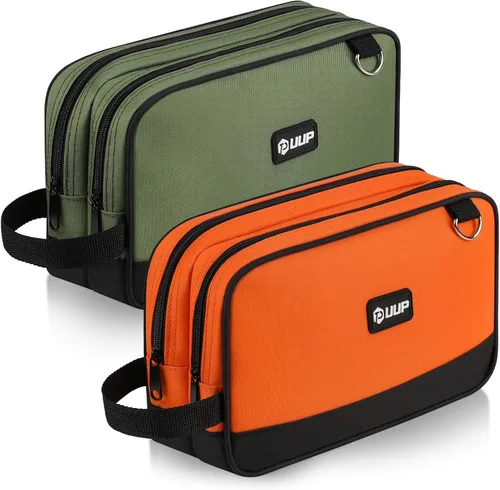 Bolsa de herramientas pequeña de 12 pulgadas, paquete de 2 unidades, bolsa de herramientas con cremallera, 2 compartimentos, bolsa de herramientas