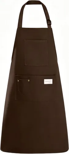 Miniatura 9 de Delantales de chef de algodón para hombres y mujeres, bolsillos grandes, material de lona Negro