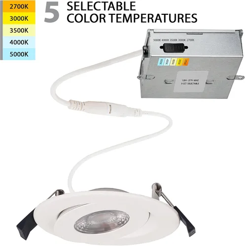 Miniatura 2 de WAC Lighting Lotos - Luz LED empotrable redonda ajustable de 2 pulgadas, 3000K blanco cálido, 6W, 530 lúmenes, clasificación IC hermética, 120V-277V