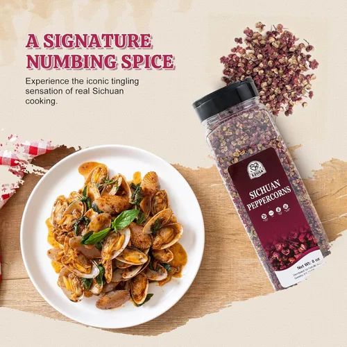Miniatura 4 de 52USA Sichuan Peppercorns, Szechuan Peppercorns, botella de 8 onzas, auténtica pimienta roja entera de Sichuan, sabor fuerte con entumecimiento