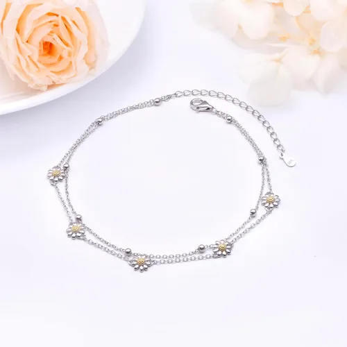 Miniatura 8 de Ladytree Tobilleras de plata de ley 925 ajustables con cuentas de pie para mujer, tobilleras, joyería de regalo de cumpleaños para adolescentes
