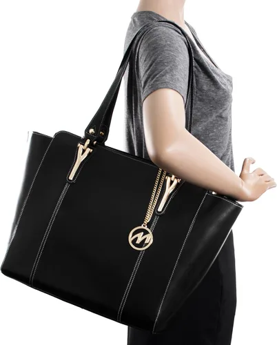 Miniatura 2 de McKlein ALICIA - Bolso de cuero para mujer con bolsillo para tablet, bolsa para computadora portátil para mujer, cuero ligero, bolsa de mano