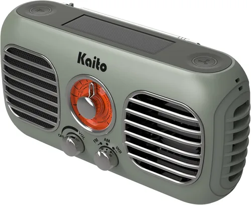 Miniatura 3 de Kaito KA777 Radio de emergencia y ventilador portátil - Radio meteorológica AM/FM NOAA y banco de energía de 4,000 mAh recargable con panel solar