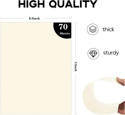 Miniatura 2 de Papel de dibujo artístico crema de 8.5" x 11" para pintura, construcción a granel, papel de manualidades de 80gsm para bocetos, garabatos y colorear