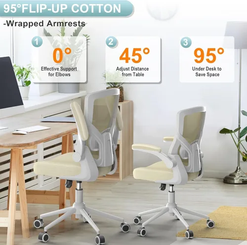 Miniatura 7 de CYKOV Silla de oficina, silla de escritorio con respaldo alto, altura ajustable y diseño ergonómico, silla de computadora para oficina en casa