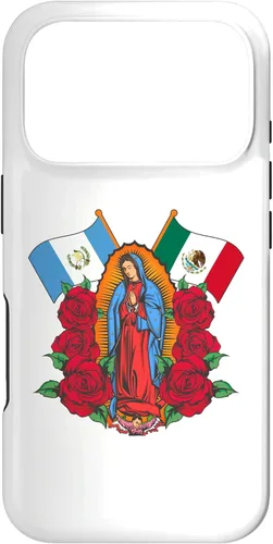 Miniatura 29 de Funda para iPhone 13 Pro Max Virgen de Guadalupe con bandera de Guatemala y México